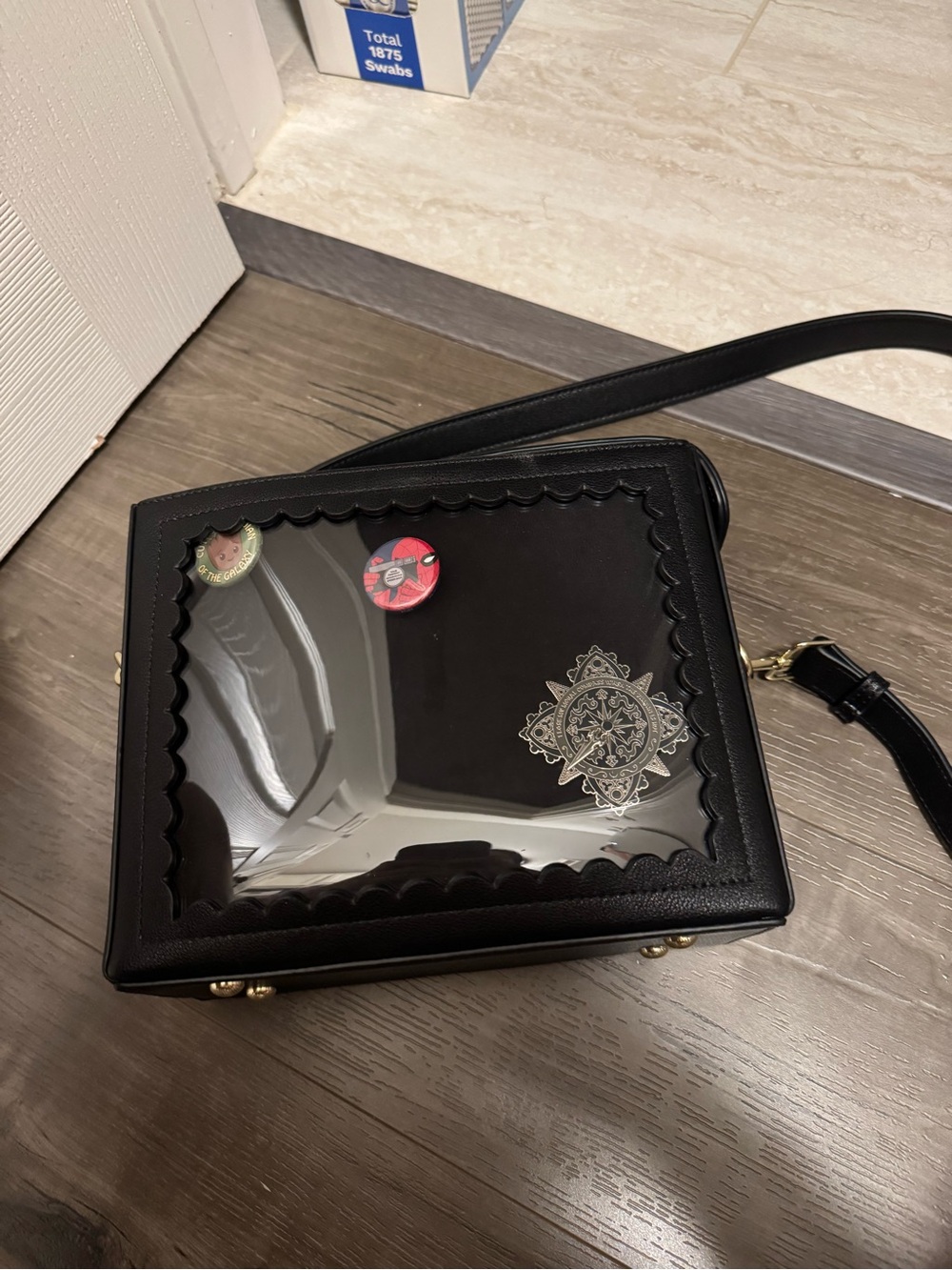 Black Clear Kate Gabrielle crossbody drink bag
